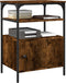 vidaXL - Printerkastje - 3-laags - 50x40x76 - cm - bewerkt - hout - gerookt - eiken