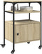 vidaXL - Printerkastje - 3-laags - 50x40x76 - cm - bewerkt - hout - sonoma - eiken