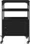 vidaXL - Printerkastje - 3-laags - 50x40x76 - cm - bewerkt - hout - zwart