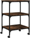 vidaXL - Printerkastje - 3-laags - 50x41x75 - cm - bewerkt - hout - gerookt - eiken