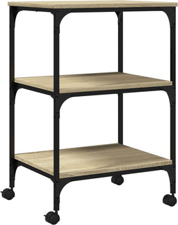 vidaXL - Printerkastje - 3-laags - 50x41x75 - cm - bewerkt - hout - sonoma - eiken