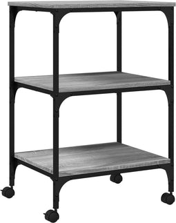 vidaXL - Printerkastje - 3-laags - 50x41x75 - cm - bewerkt - hout - grijs - sonoma