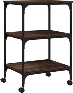 vidaXL - Printerkastje - 3-laags - 50x41x75 - cm - bewerkt - hout - bruin - eiken