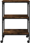 vidaXL - Printerkastje - 3-laags - 50x41x75 - cm - bewerkt - hout - gerookt - eiken