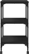 vidaXL - Printerkastje - 3-laags - 50x41x75 - cm - bewerkt - hout - zwart
