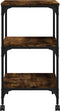 vidaXL - Printerkastje - 3-laags - 50x41x75 - cm - bewerkt - hout - gerookt - eiken