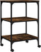 vidaXL - Printerkastje - 3-laags - 50x41x75 - cm - bewerkt - hout - gerookt - eiken