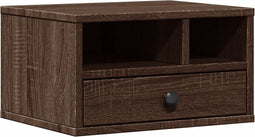 vidaXL - Printerkastje - 40x32x22,5 - cm - bewerkt - hout - bruin - eikenkleurig