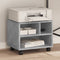 vidaXL - Printerkastje - met - wielen - 41x32x34,5 - cm - betongrijs