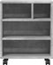 vidaXL - Printerkastje - met - wielen - 41x32x48 - cm - betongrijs
