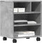 vidaXL - Printerkastje - met - wielen - 41x32x48 - cm - betongrijs