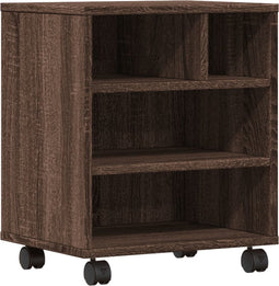 vidaXL - Printerkastje - met - wielen - 41x32x48 - cm - bruin - eikenkleurig