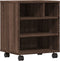 vidaXL - Printerkastje - met - wielen - 41x32x48 - cm - bruin - eikenkleurig