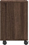 vidaXL - Printerkastje - met - wielen - 41x32x48 - cm - bruin - eikenkleurig