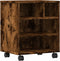 vidaXL - Printerkastje - met - wielen - 41x32x48 - cm - gerookt - eikenkleurig