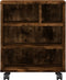 vidaXL - Printerkastje - met - wielen - 41x32x48 - cm - gerookt - eikenkleurig