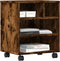 vidaXL - Printerkastje - met - wielen - 41x32x48 - cm - gerookt - eikenkleurig