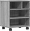 vidaXL - Printerkastje - met - wielen - 41x32x48 - cm - grijs - sonoma - eikenkleur