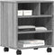 vidaXL - Printerkastje - met - wielen - 41x32x48 - cm - grijs - sonoma - eikenkleur