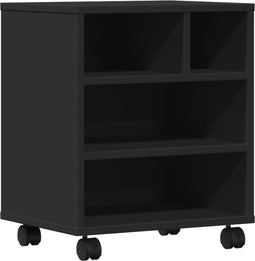 vidaXL - Printerkastje - met - wielen - 41x32x48 - cm - zwart