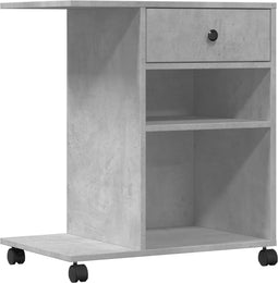 vidaXL - Printerkastje - met - wielen - 60x40x68,5 - cm - betongrijs