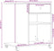 vidaXL - Printerkastje - met - wielen - 60x40x68,5 - cm - betongrijs