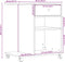 vidaXL - Printerkastje - met - wielen - 60x40x68,5 - cm - bruin - eikenkleurig