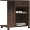 vidaXL - Printerkastje - met - wielen - 60x40x68,5 - cm - bruin - eikenkleurig