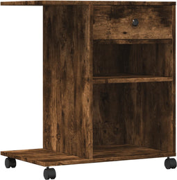 vidaXL - Printerkastje - met - wielen - 60x40x68,5 - cm - gerookt - eikenkleurig