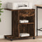 vidaXL - Printerkastje - met - wielen - 60x40x68,5 - cm - gerookt - eikenkleurig