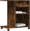 vidaXL - Printerkastje - met - wielen - 60x40x68,5 - cm - gerookt - eikenkleurig
