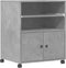 vidaXL - Printerkastje - met - wielen - 60x48x74 - cm - betongrijs