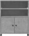 vidaXL - Printerkastje - met - wielen - 60x48x74 - cm - betongrijs