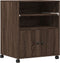 vidaXL - Printerkastje - met - wielen - 60x48x74 - cm - bruin - eikenkleurig
