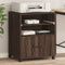 vidaXL - Printerkastje - met - wielen - 60x48x74 - cm - bruin - eikenkleurig