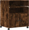 vidaXL - Printerkastje - met - wielen - 60x48x74 - cm - gerookt - eikenkleurig
