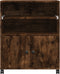 vidaXL - Printerkastje - met - wielen - 60x48x74 - cm - gerookt - eikenkleurig