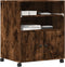 vidaXL - Printerkastje - met - wielen - 60x48x74 - cm - gerookt - eikenkleurig