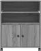 vidaXL - Printerkastje - met - wielen - 60x48x74 - cm - grijs - sonoma - eikenkleur