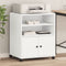 vidaXL - Printerkastje - met - wielen - 60x48x74 - cm - wit