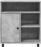 vidaXL - Printerkastje - met - wielen - 60x50x67 - cm - betongrijs
