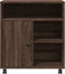 vidaXL - Printerkastje - met - wielen - 60x50x67 - cm - bruin - eikenkleurig