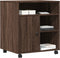 vidaXL - Printerkastje - met - wielen - 60x50x67 - cm - bruin - eikenkleurig