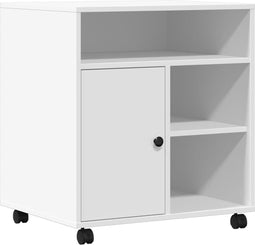 vidaXL - Printerkastje - met - wielen - 60x50x67 - cm - wit