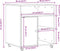 vidaXL - Printerkastje - met - wielen - 60x50x67 - cm - wit