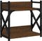 vidaXL - Printerstandaard - 2-laags - 40x20x40 - cm - bewerkt - hout - bruineiken