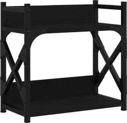 vidaXL - Printerstandaard - 2-laags - 40x20x40 - cm - bewerkt - hout - zwart