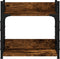vidaXL - Printerstandaard - 2-laags - 40x20x40 - cm - bewerkt - hout - gerookt - eiken
