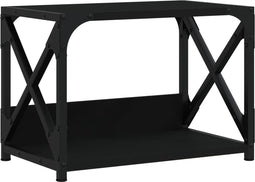 vidaXL - Printerstandaard - 2-laags - 44x26x31,5 - cm - bewerkt - hout - zwart