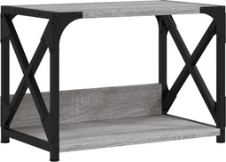 vidaXL - Printerstandaard - 44x26x31,5 - cm - bewerkt - hout - grijs - sonoma - eiken